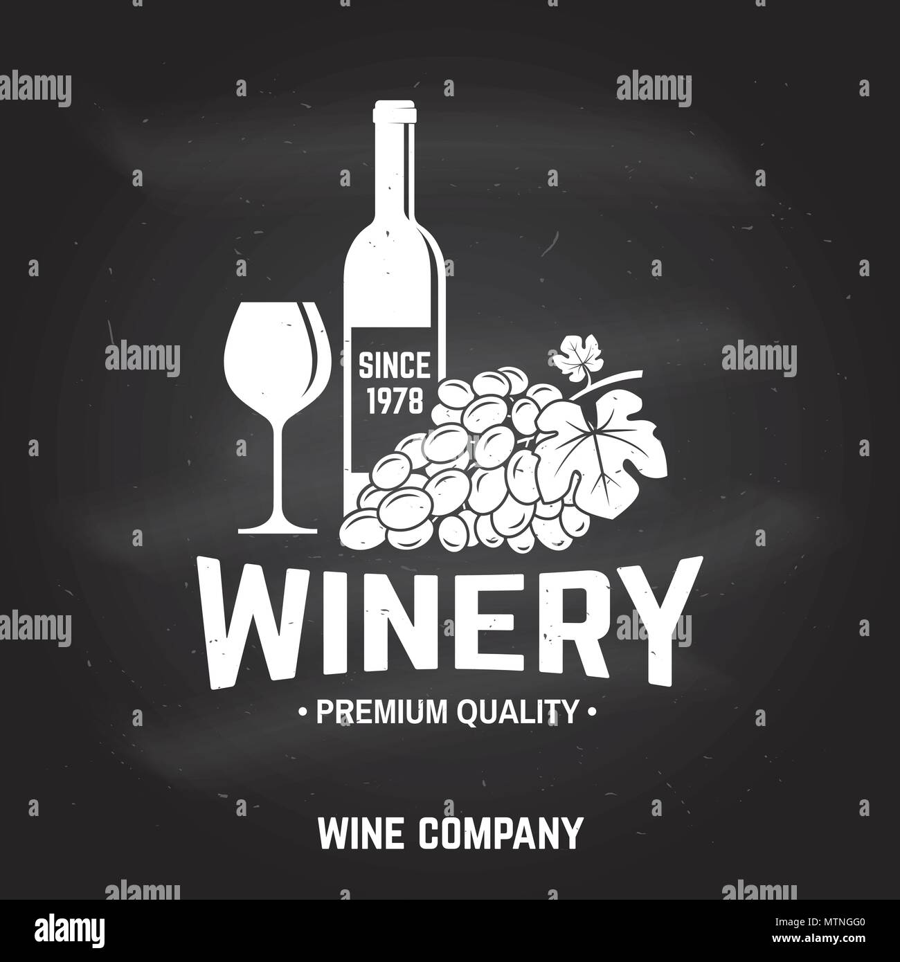 Cantina badge, segno o etichetta sulla lavagna. Illustrazione Vettoriale. Vintage design per la cantina azienda, negozi, bar, pub, branding e ristorante business. Coaster per bicchieri da vino Illustrazione Vettoriale