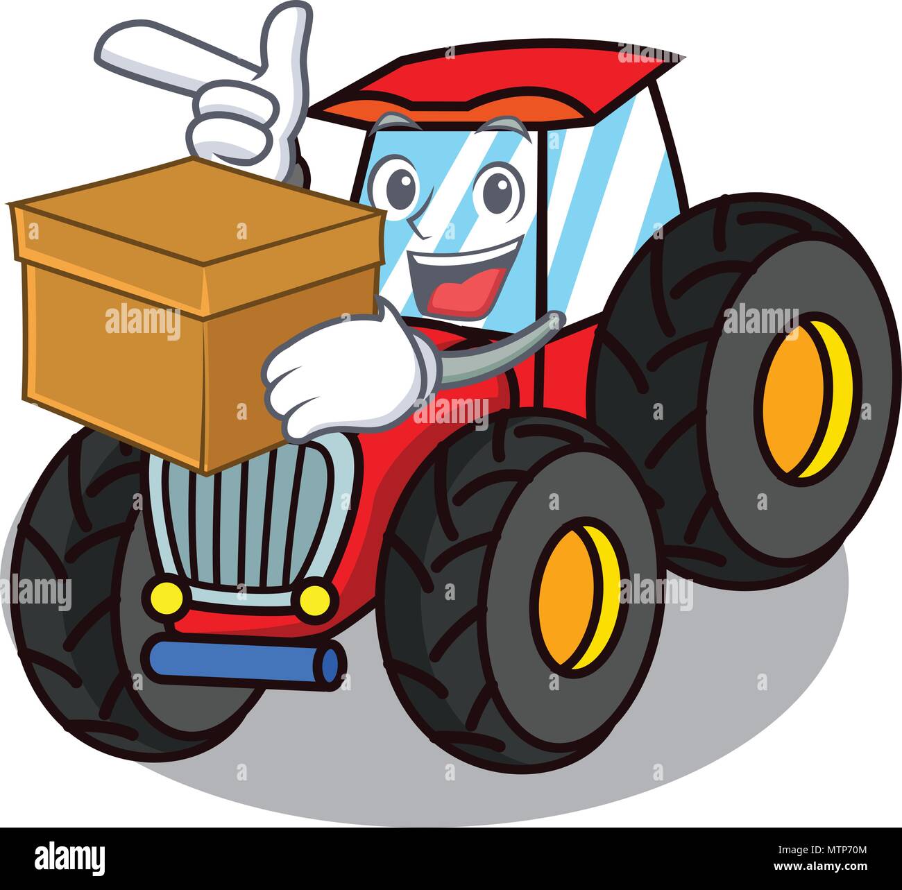 Con casella Carattere del trattore in stile cartone animato Immagine e  Vettoriale - Alamy