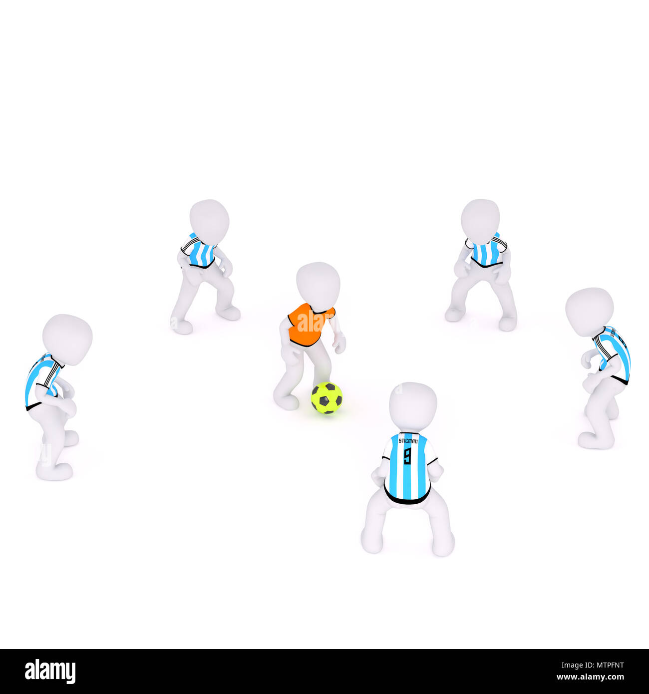 Il giocatore è circondato da giocatori di Argentina Foto Stock
