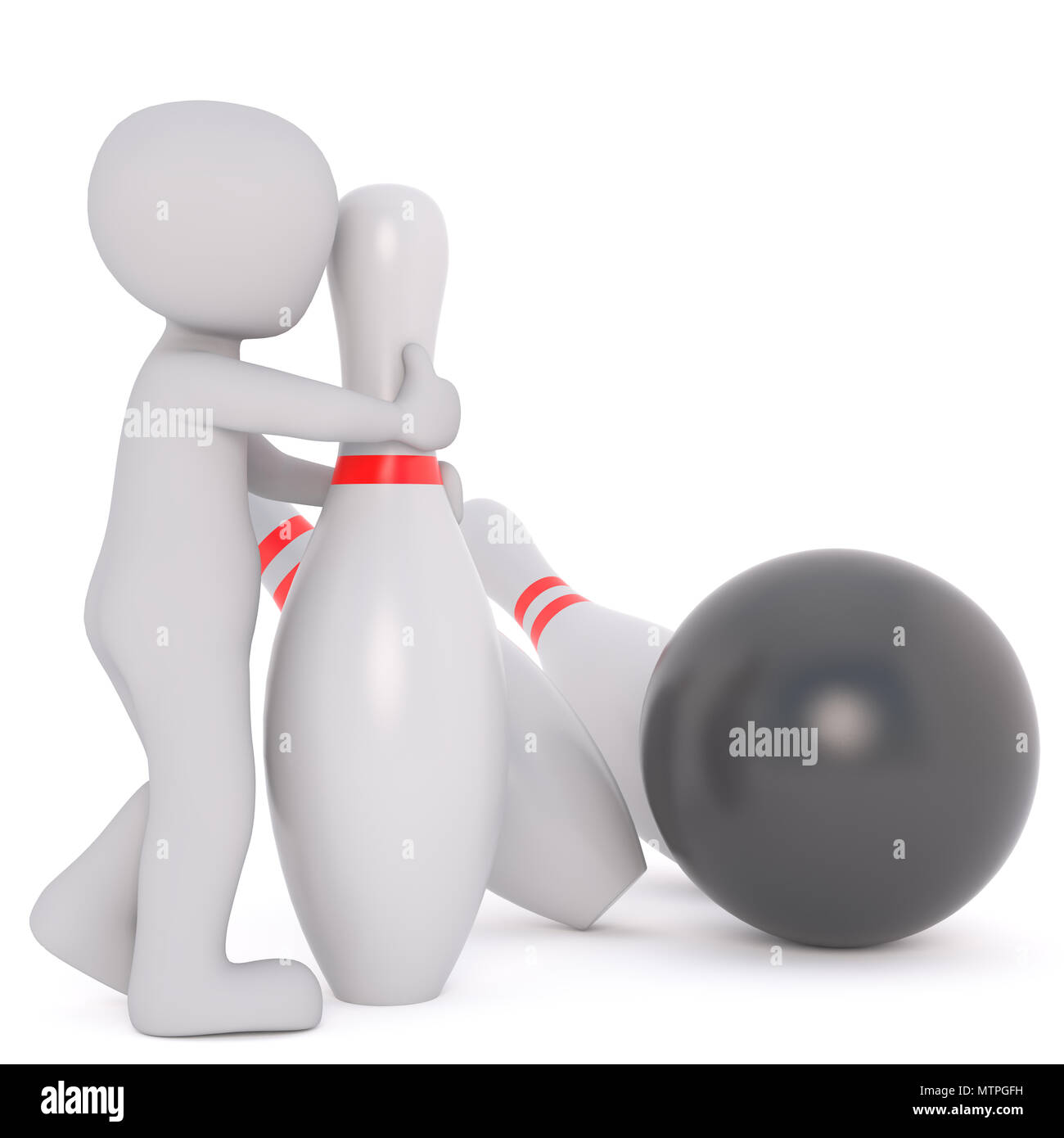 Bowling agire giocare a bowling Foto Stock