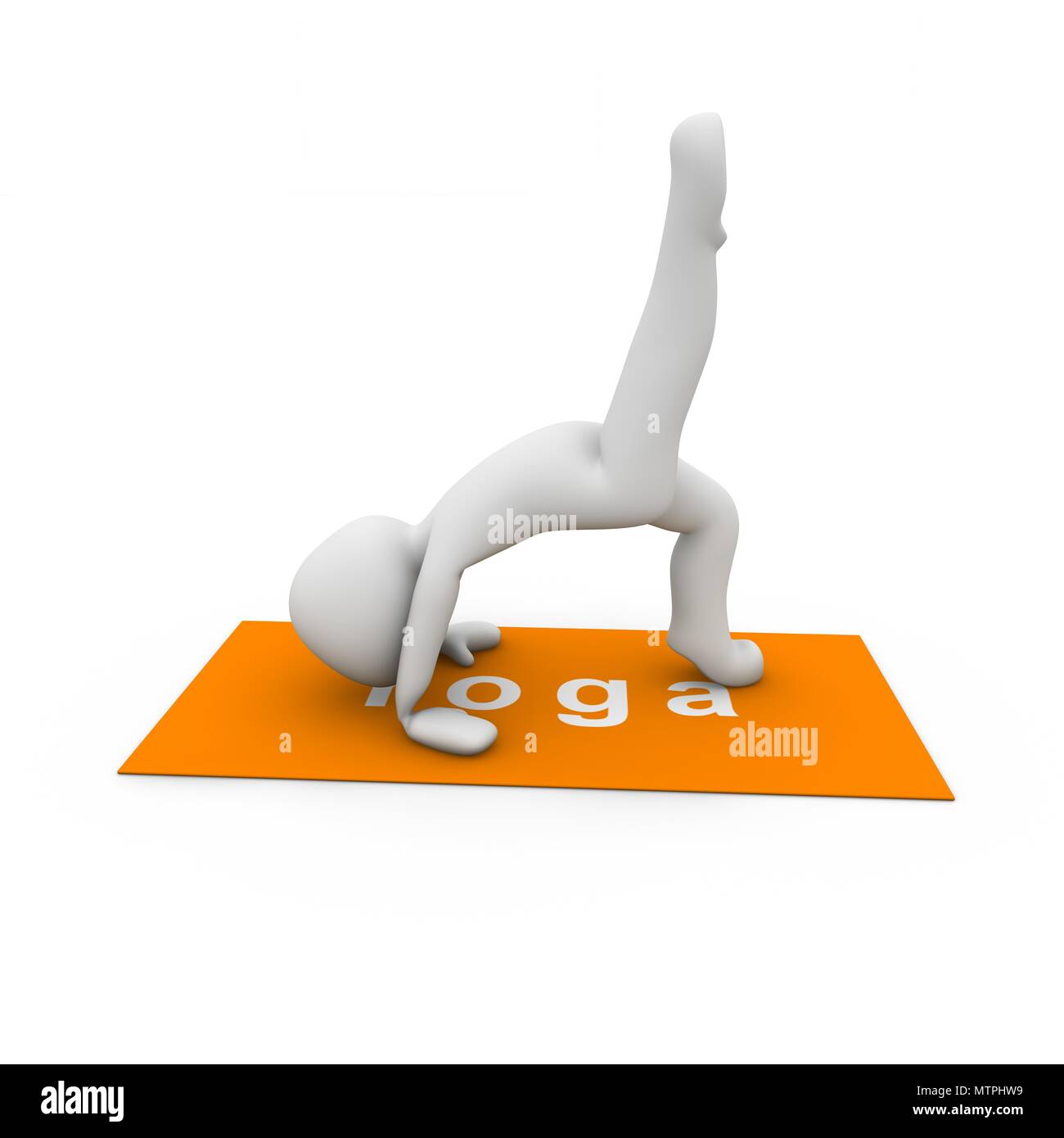 Fare yoga su un materassino yoga Foto Stock