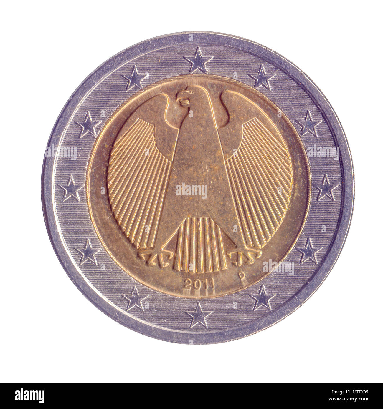 Oro e argento due monete in euro (Germania) Foto Stock