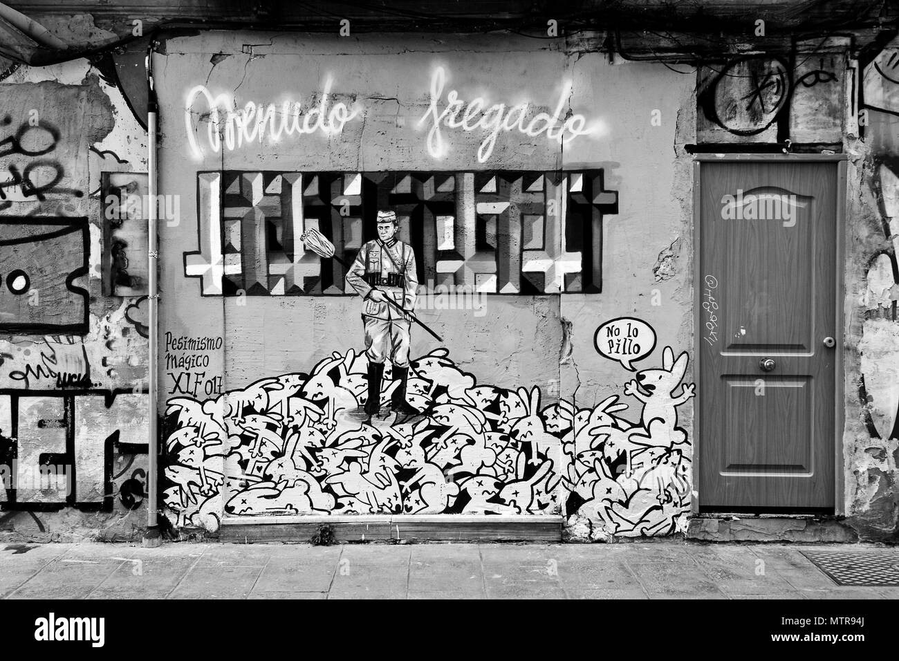 Graffiti Valencia. Foto Stock