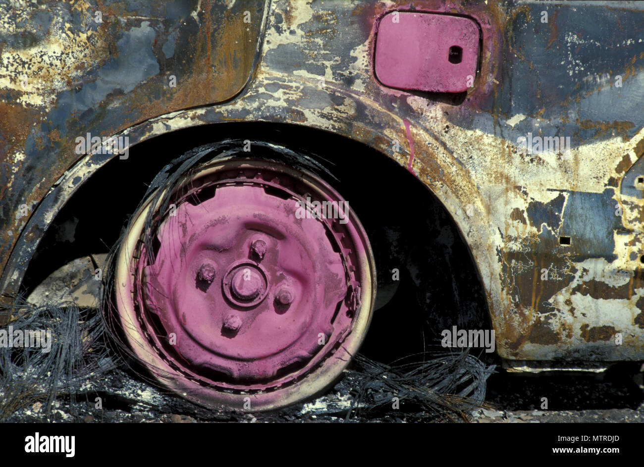 Bruciato e auto abbandonate, Sud Australia Foto Stock