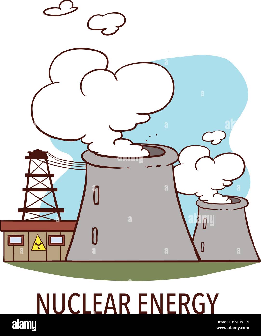 Energia nucleare concetto industriale. Illustrazione Vettoriale