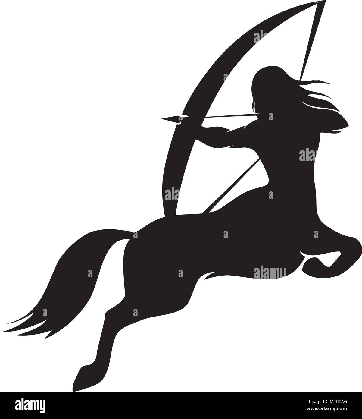 Centaur archer, mitologia creatura che è metà umana e metà cavallo Illustrazione Vettoriale