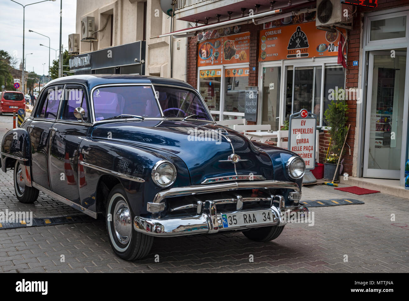 Vecchia auto Plymuth Foto Stock