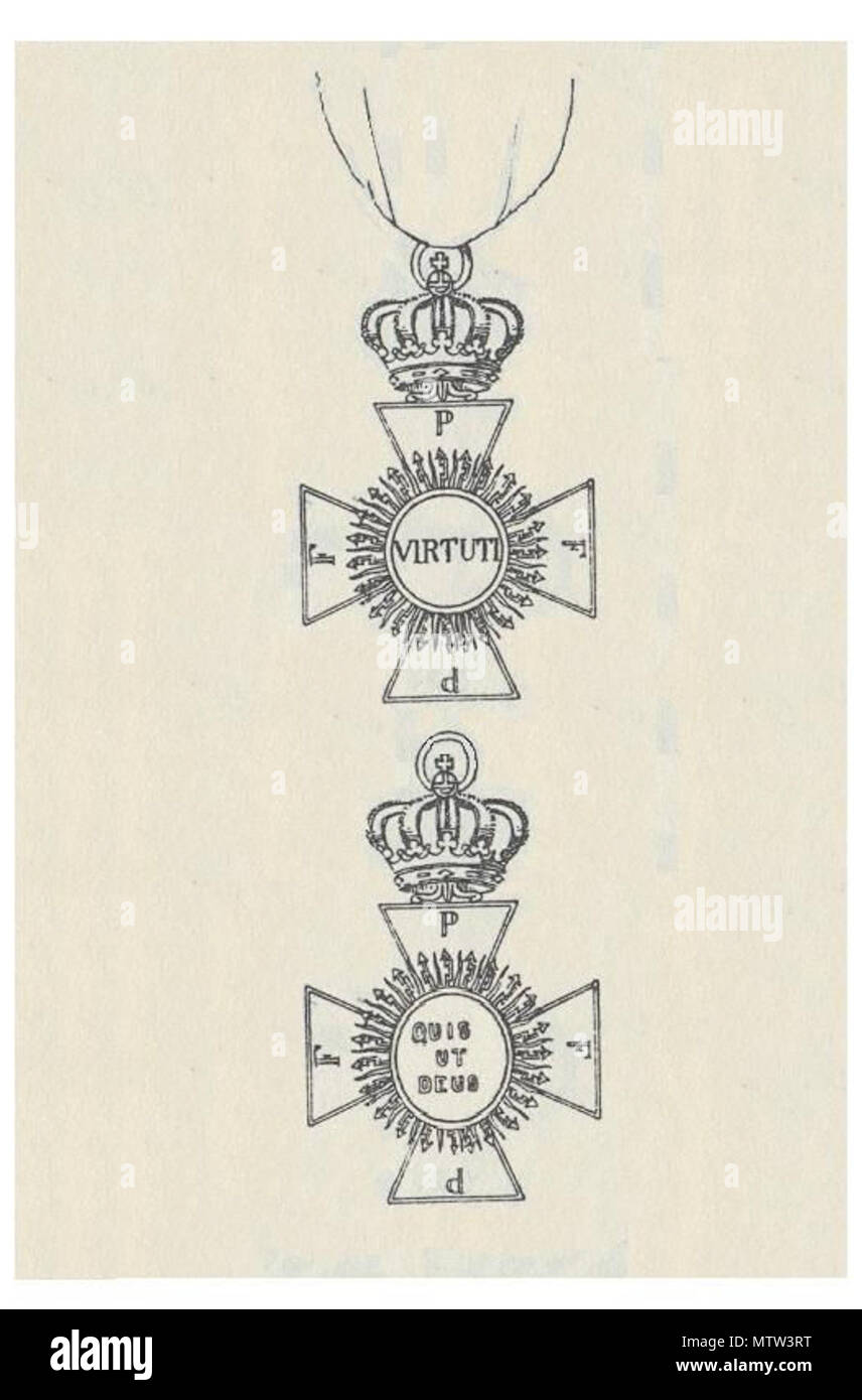 . Nederlands: Ridderkruis . Il 30 giugno 2013, 03:09:38. Maximilian Gritzner Sorau, 29 juli 1843 - Berlijn, 10 juli 1902 521 Ridderkruis voor- en achterzijde van de Orde van de Heilige Michael Beieren Foto Stock