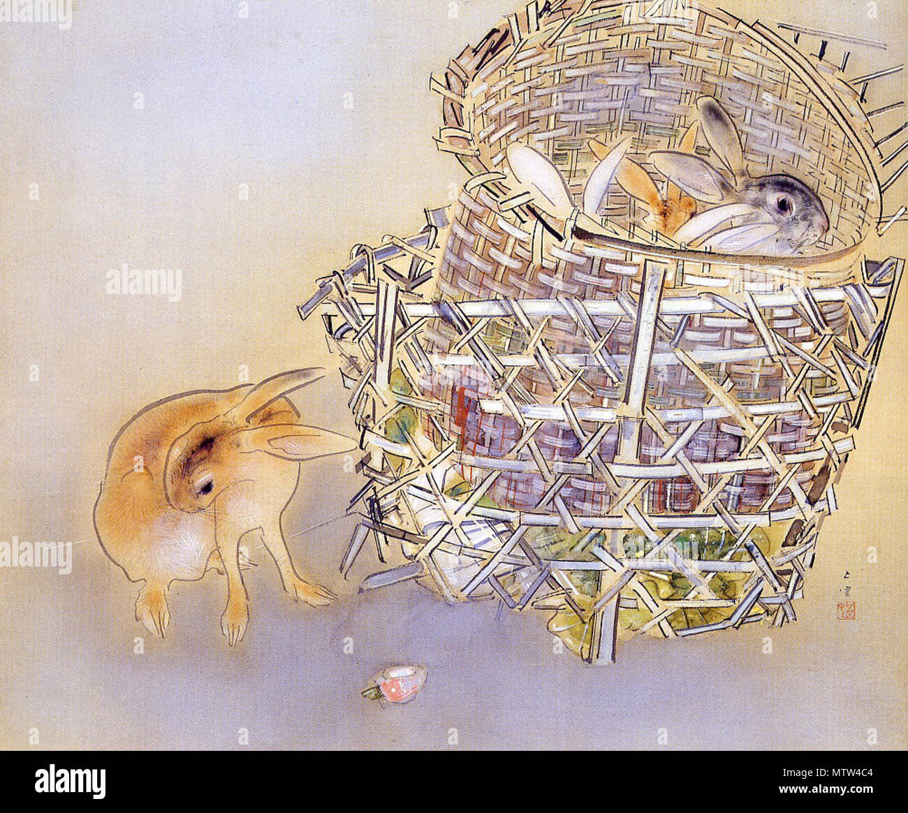 . Inglese: Nishimura Goun: spontaneo Giardino Plat, 1938. Inchiostro e colore su seta, 98x118 cm. Kyoto Municipal Museum of Art . 1938. Nishimura Goun, morì nel 1938 446 Nishimura-Garden-1938 Foto Stock