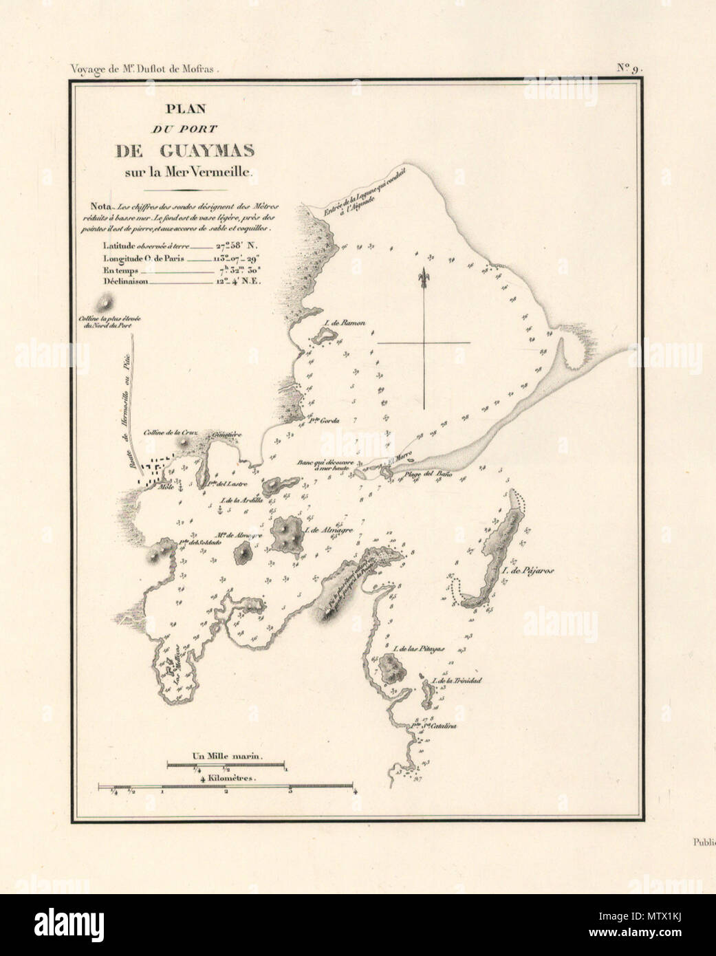 . Español: Mapa de Guaymas en 1844 . Il 16 ottobre 2008. varios 256 Guaymas en 1844 Foto Stock