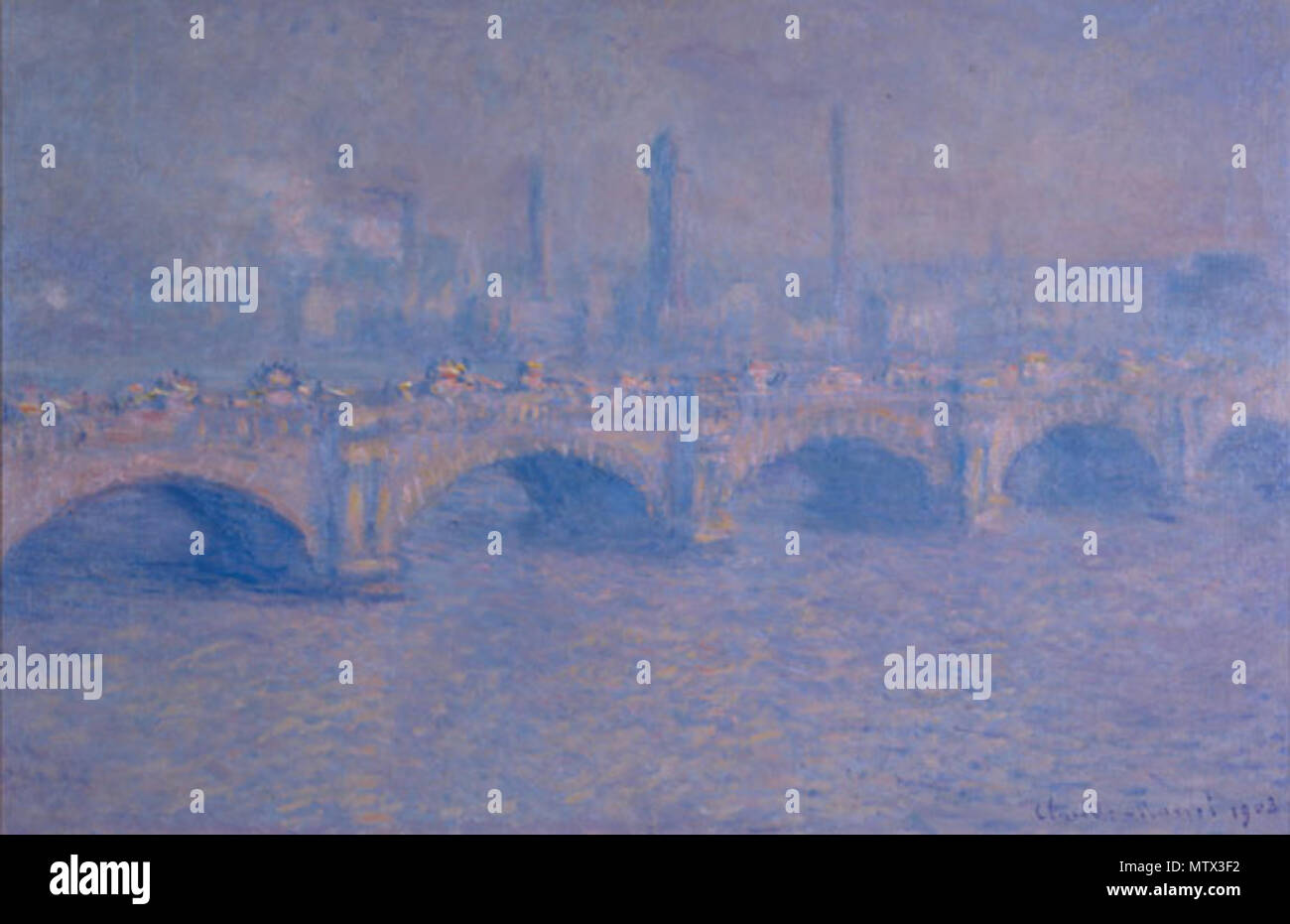 . Inglese: un dipinto del Waterloo Bridge di Claude Monet. Il 7 aprile 2012. McMaster University 422 Monet Waterloo Bridge Foto Stock