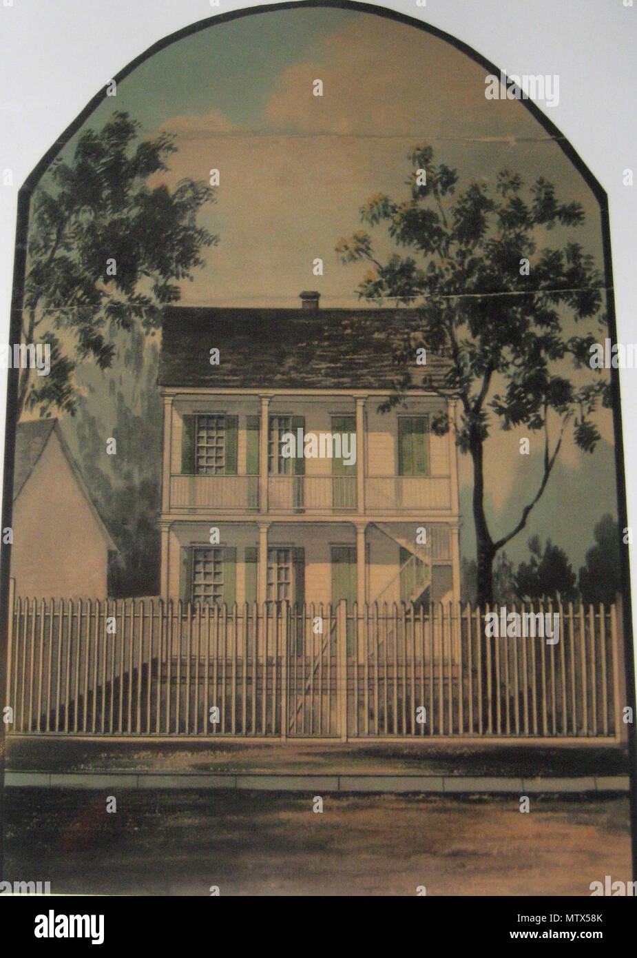 . New Orleans: 1865 notorial disegno di casa a nord e Derbigny Espalanade Avenue, quadrati ostruiti da N. Claiborne Avenue. Casa non esiste più. Il 15 novembre 1865. A. Persac 439 NDerbignyHouse1865Persac Foto Stock