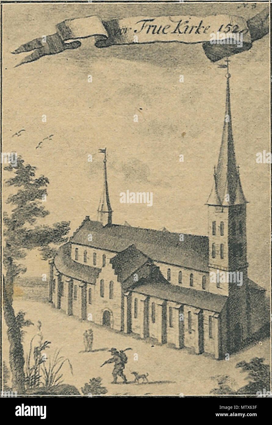 . Stik der viser Vor Frue Kirke i København ho 1520 . Agli utenti la riproduzione di un lavoro scaduto Di arte 636 Vor Frue Kirke 1520 Foto Stock