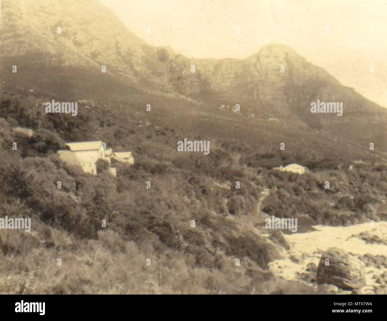 . Inglese: vecchia fotografia di Molteno ritiro nel punto mugnai. Penisola del Capo. 8 gennaio 2014, 11:38:52. Anon. 454 la vecchia immagine della famiglia manorhouse a mugnai punto c1920 Foto Stock