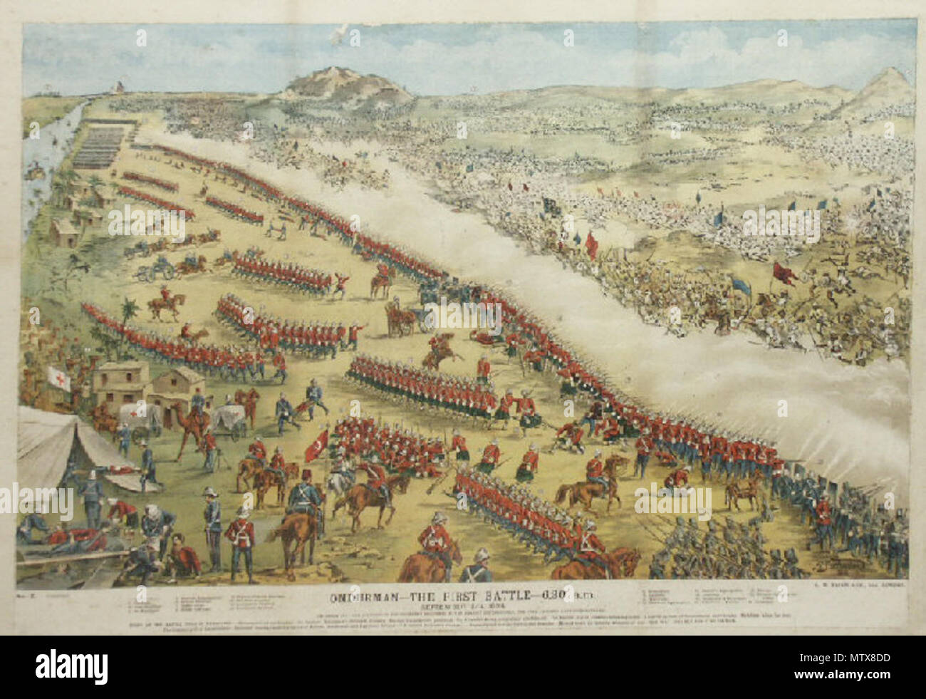 . Inglese: La Battaglia di Omdurman, 1898, XXI Lancieri consegnato l'ultimo scala piena carica di cavalleria di modern warfare. 1898. Sconosciuto 455 Omdurman2 Foto Stock