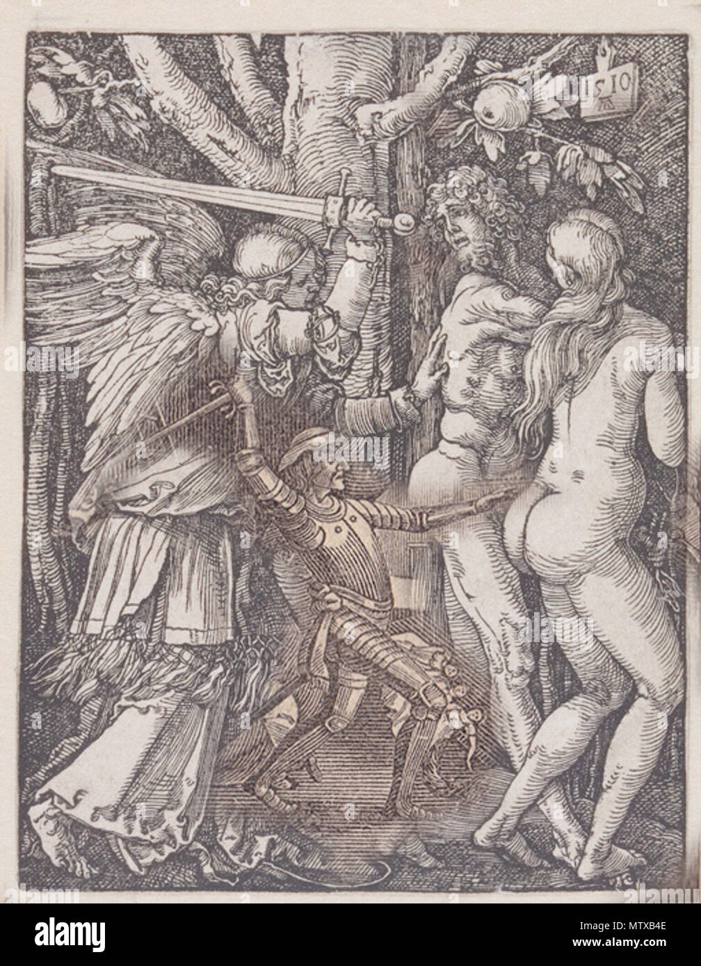. Inglese: utilizzando lo strumento gomma in photoshop, è possibile sovrapporre immagini insieme come fatto qui con un Don Quijote di illustrazione e di Albrecht Dürer "La cacciata dal paradiso". Il 24 febbraio 2016. Gustave Dore, Albrecht Dürer 481 Photoshop. "La cacciata dal paradiso" Foto Stock