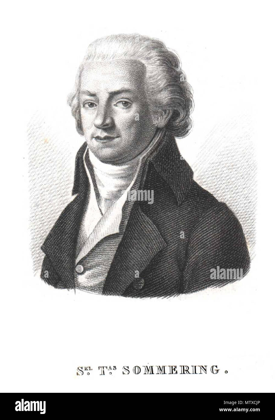 . Samuel Thomas von Sömmering, grafica: 8 x 6.5 cm / foglio: 13 x 10 cm . Carl Wilhelm Bender [1] 540 Samuel Thomas von Soemmering Foto Stock