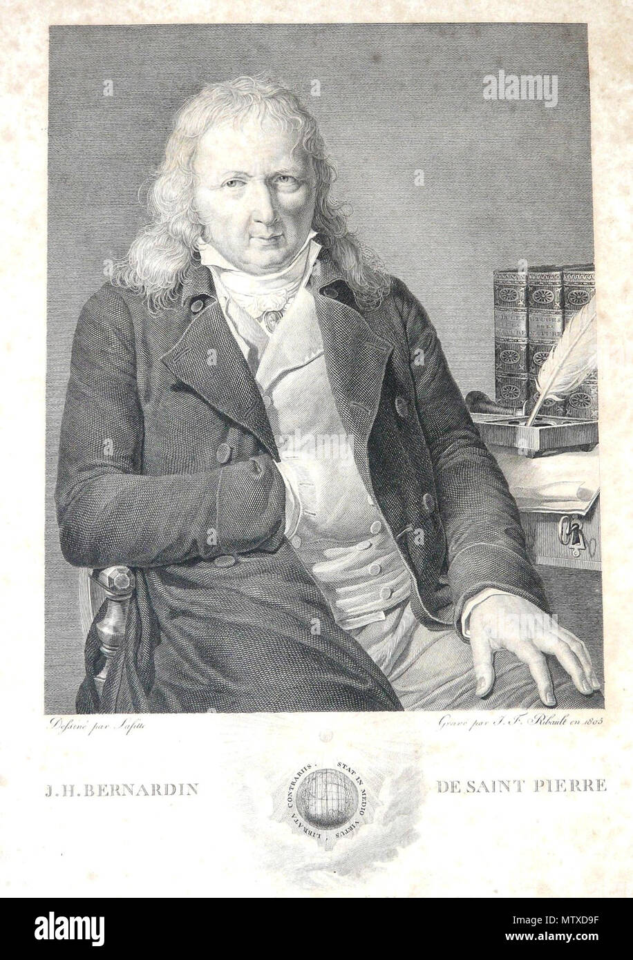 . Français : Gravure de Paul et Virginie, édition Didot de 1806. 1806. Jacques-Henri Bernardin de Saint-Pierre, Louis Lafitte 471 Paolo virginie 1806 1 ritratto lafitte Foto Stock