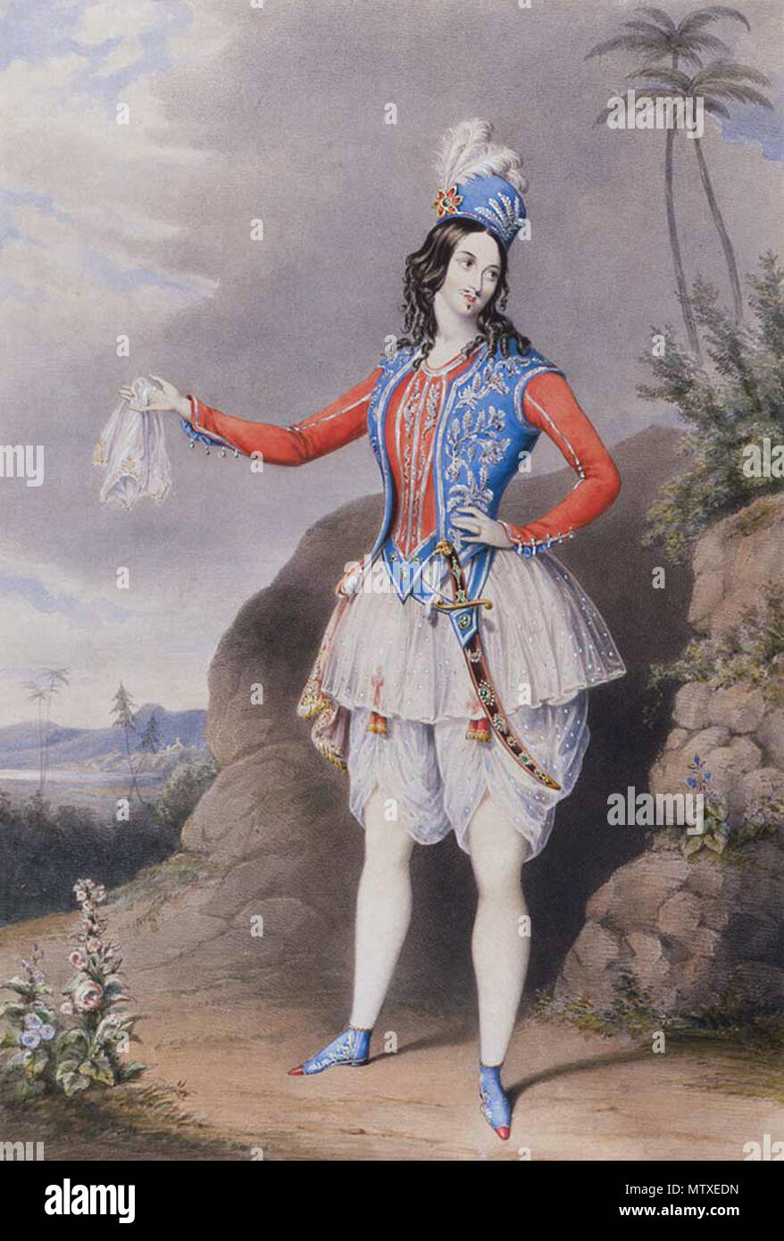 . Sarah Louisa Fairbrother come Abdullah in Apriti Sesamo, andato in scena nel 1844 . Gennaio 1848. Sconosciuto 543 Sarah Louisa Fairbrother come Abdullah-1848 Foto Stock