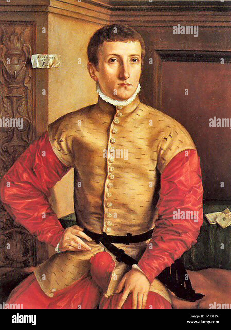 . Fotografia del ritratto di una Gioventù seduto, 1544. Olio su legno, da en:Georg Pencz - di pubblico dominio. Il 31 dicembre 2005 (originale data di caricamento) 475 Pencz Foto Stock