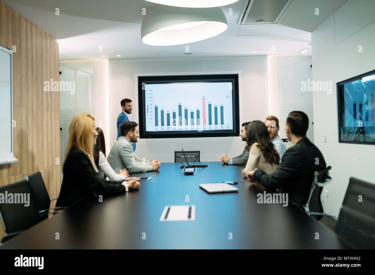 Foto di riunioni in sala conferenze Foto Stock