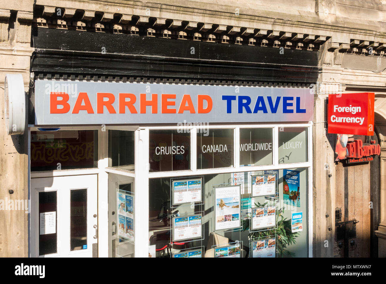 Barrhead Travel, Scottish agenzia di viaggi ora di proprietà dal leader di viaggio gruppo, Hanover Street, Edimburgo, Scozia, Regno Unito Foto Stock