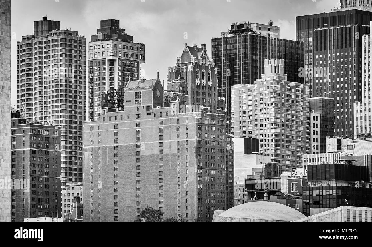 Immagine in bianco e nero di New York City di architettura, STATI UNITI D'AMERICA. Foto Stock