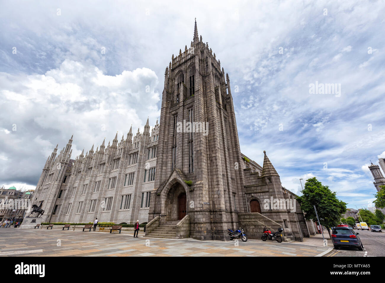 Marischal College e la sua architettura gotica a Aberdeen Regno Unito. Foto Stock