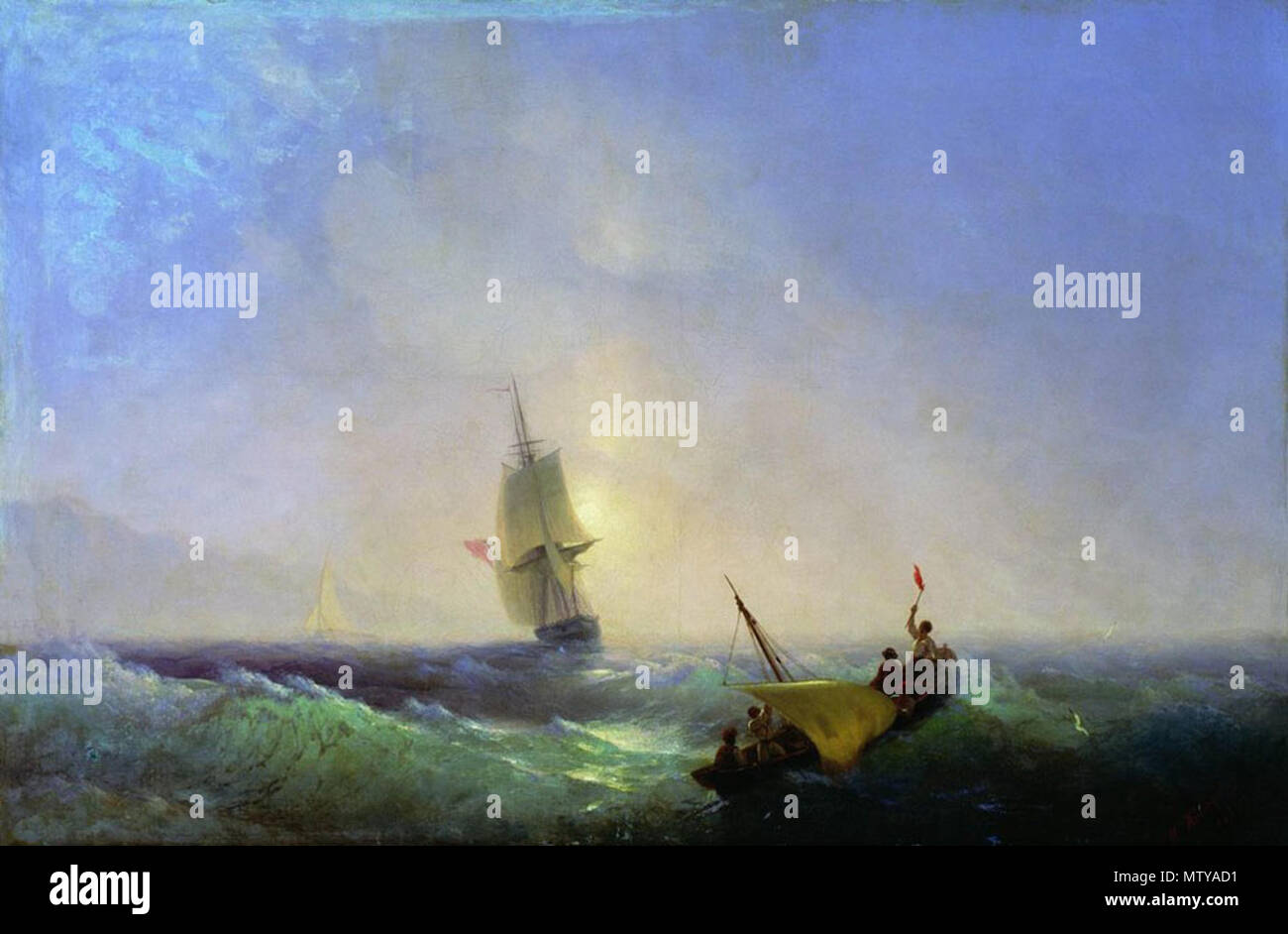 689 Спасающиеся от кораблекрушения Айвазовский Foto Stock