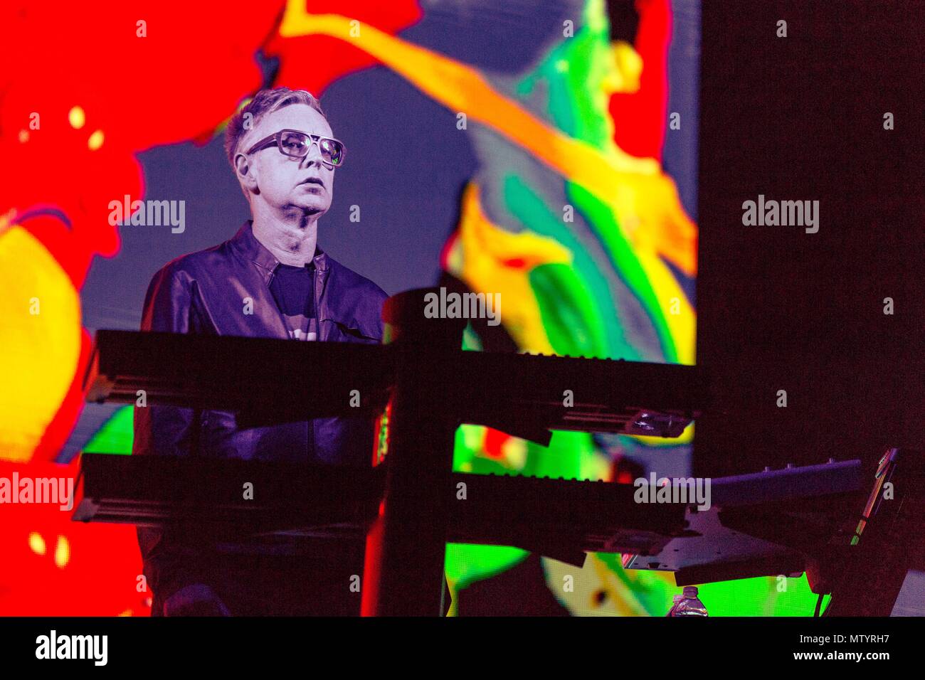 Sacramento, California, Stati Uniti d'America. Xxiv Maggio, 2018. ANDY FLETCHER dei Depeche Mode durante lo Spirito tour presso Golden 1 Centro a Sacramento, California Credit: Daniel DeSlover/ZUMA filo/Alamy Live News Foto Stock