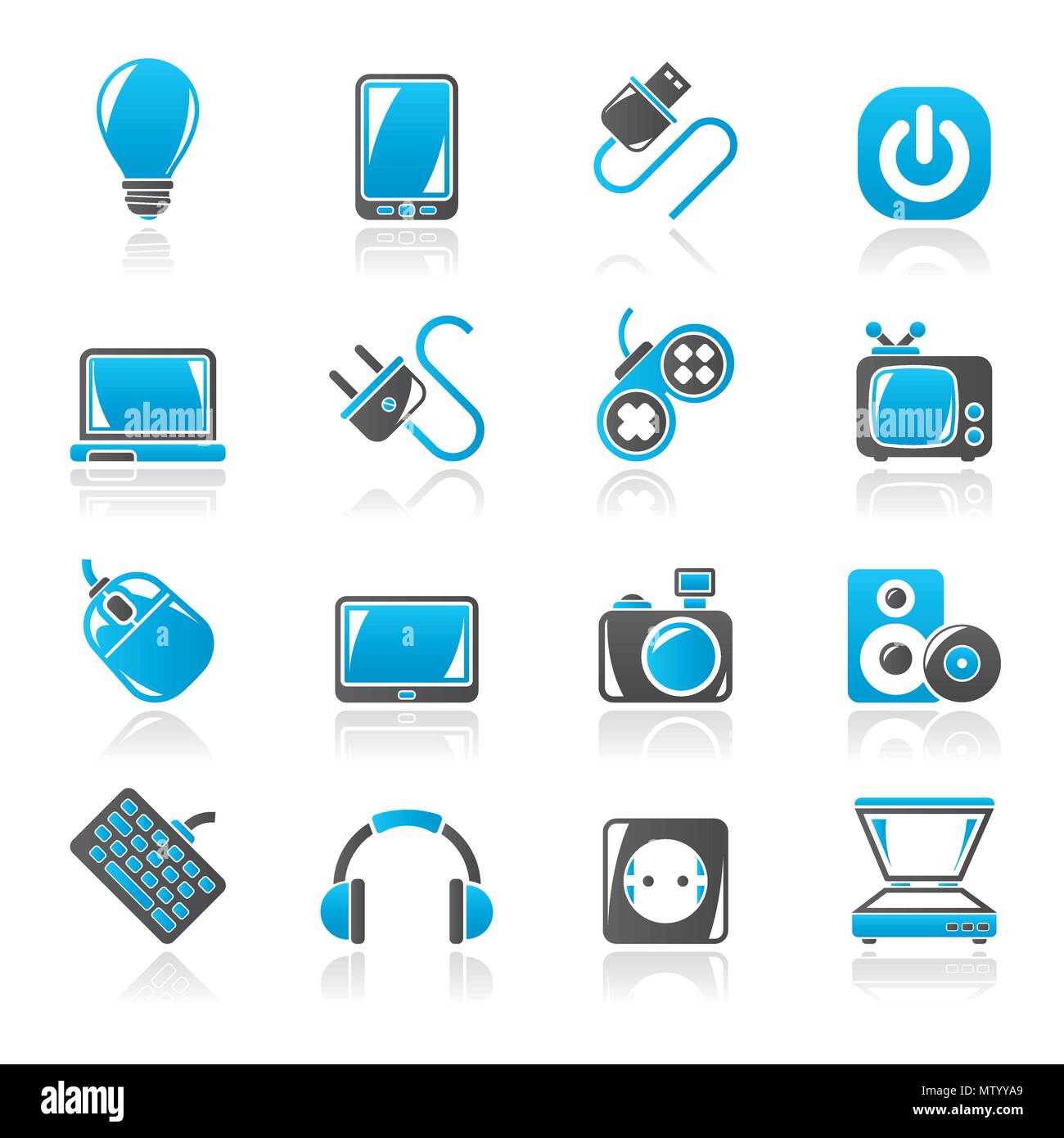 Dispositivi elettronici di icone di oggetti vettore - icona impostare  Immagine e Vettoriale - Alamy