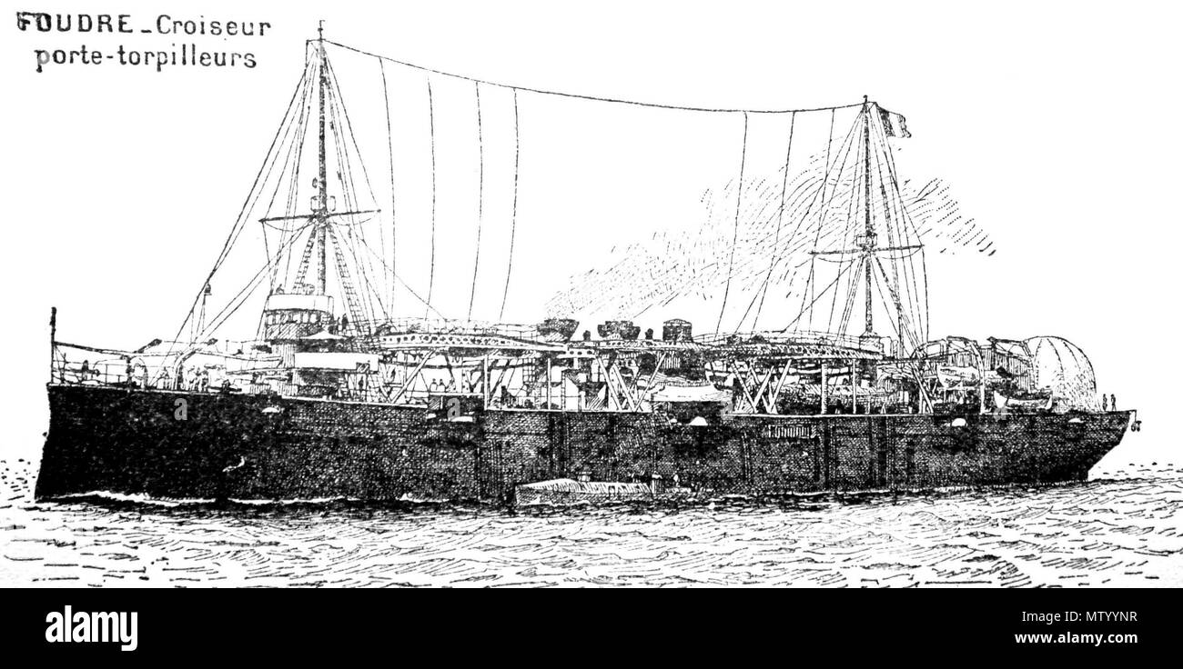 . Barca Torpedoe gara Foudre . Xix secolo. Sconosciuto 611 barca Torpedoe gara Foudre Foto Stock