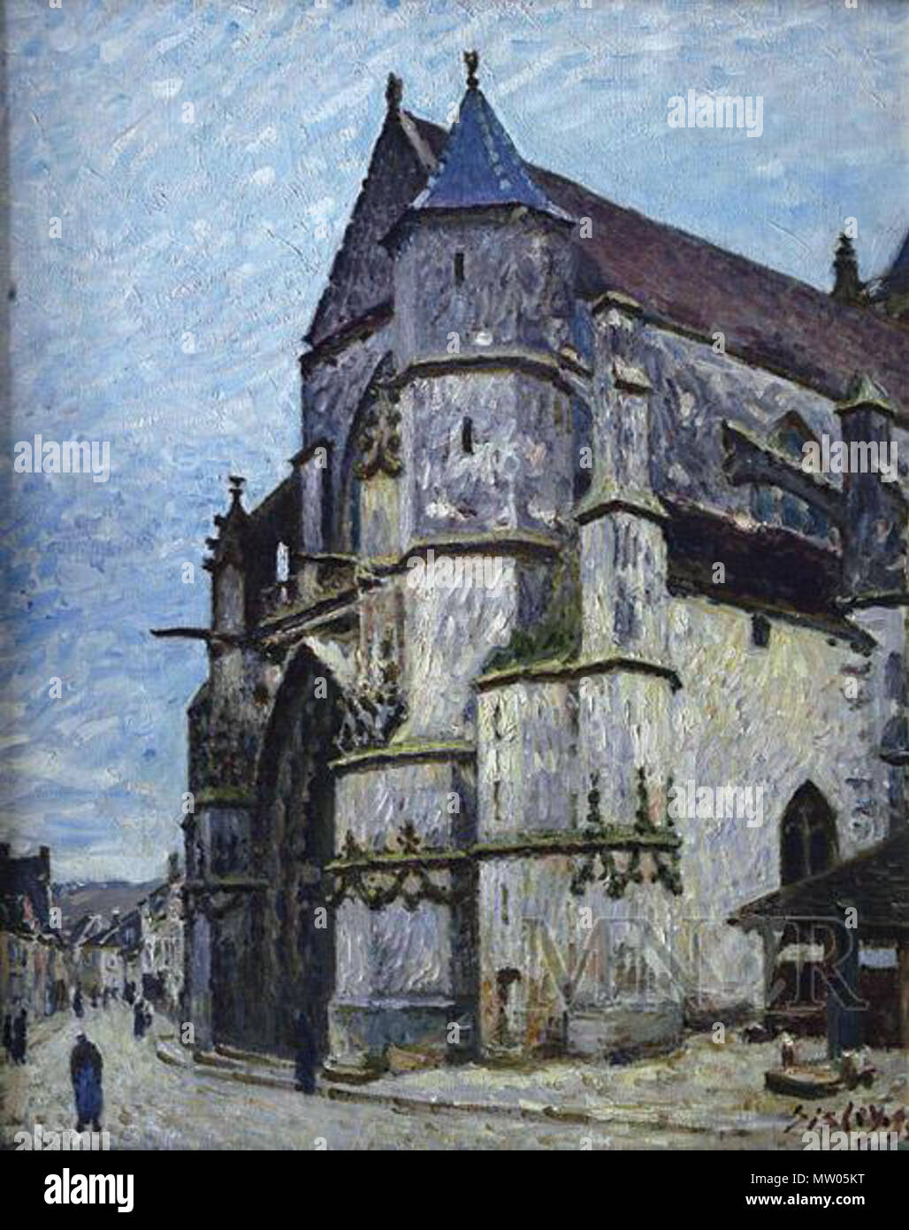 . Inglese: Alfred Sisley (Parigi, 1839 - Moret-sur-Loing, 1899) Scuola di francese Olio su tela 81 x 66 cm . Sisley 562 Sisley Foto Stock