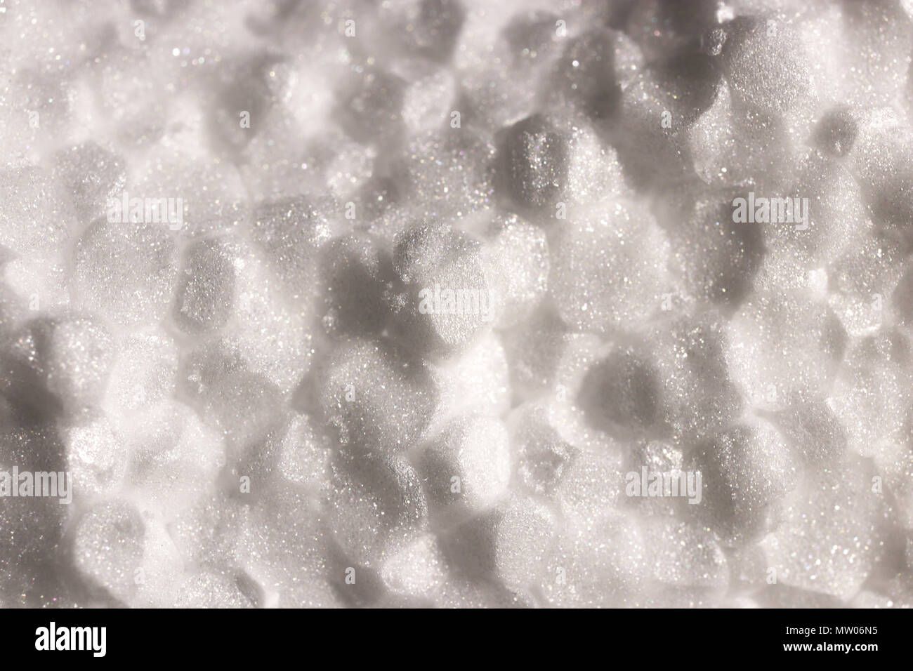 Schiuma bianca texture plastica. Abstract Background in polistirolo espanso.  Macro Closeup Foto stock - Alamy