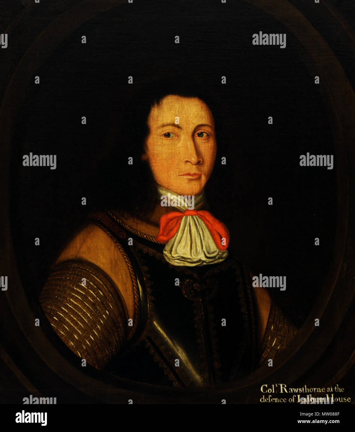 . Inglese: pittura a olio su tela, il Colonnello Edward Rawsthorne di Newhall, British (Inglese) School, circa 1655/60.un busto-lunghezza ritratto, il sitter indossando vestiti scuri. circa 1655/60. La British School 496 ritratto del colonnello Edward Rawsthorne di Newhall Foto Stock