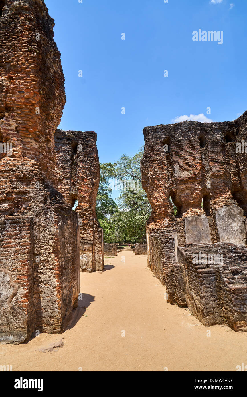 Royal Palace rovine a Polonnaruwa, Sri Lanka Foto Stock