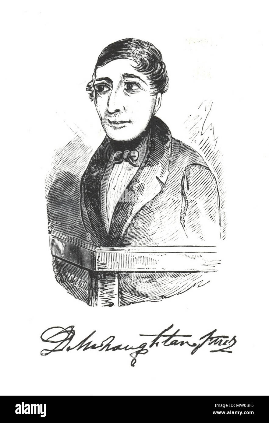 . Inglese: artista sktech di Daniel McNaughtan e una incisione della sua firma. 4 marzo 1843. Sconosciuto 548 scozzese del reformer Gazette 1 Foto Stock