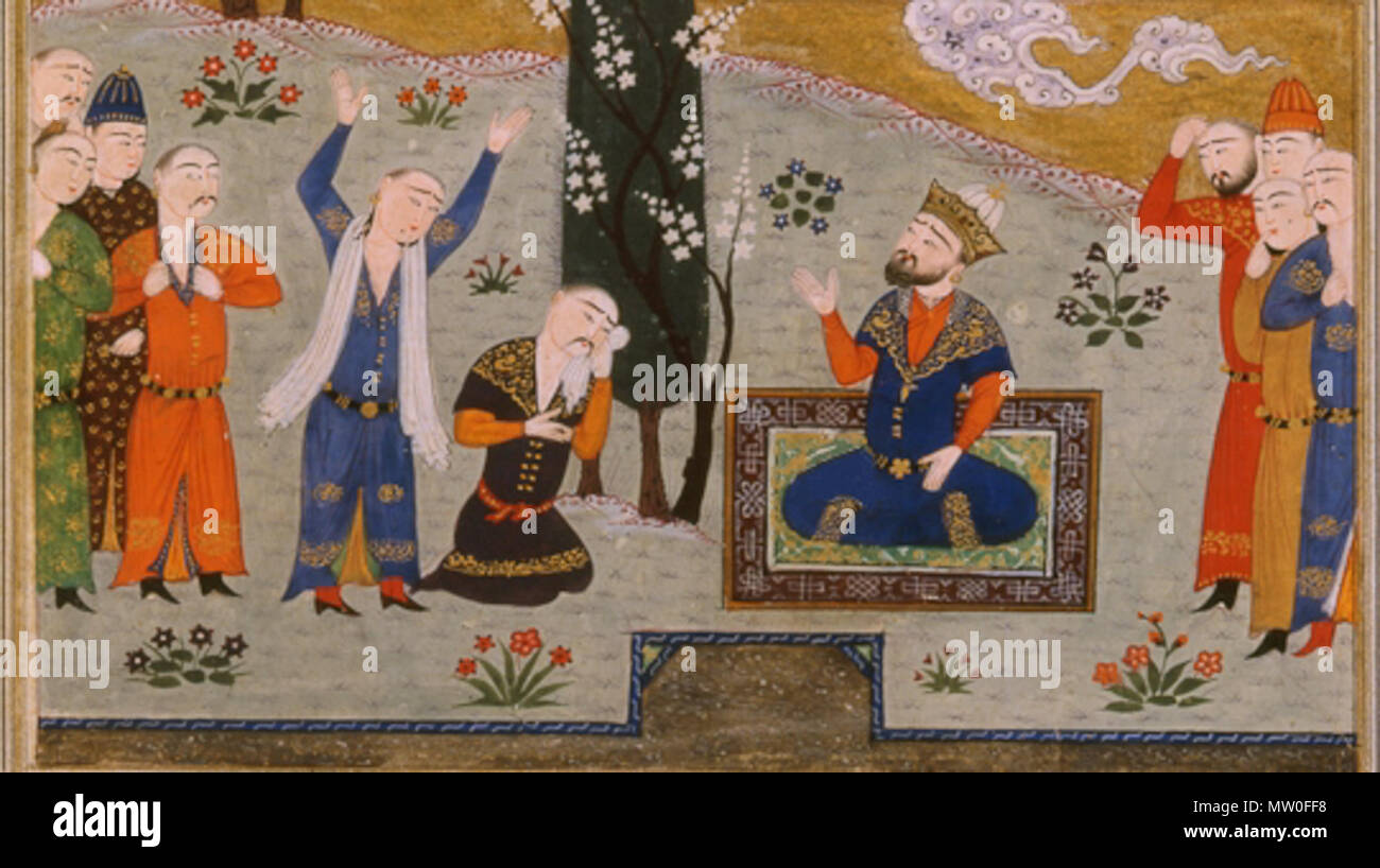 . Inglese: Shah Ghazi Rustam e la sua corte. circa 16esimo secolo. Sconosciuto (17esimo secolo) 554 Shah Ghazi Rustam Foto Stock