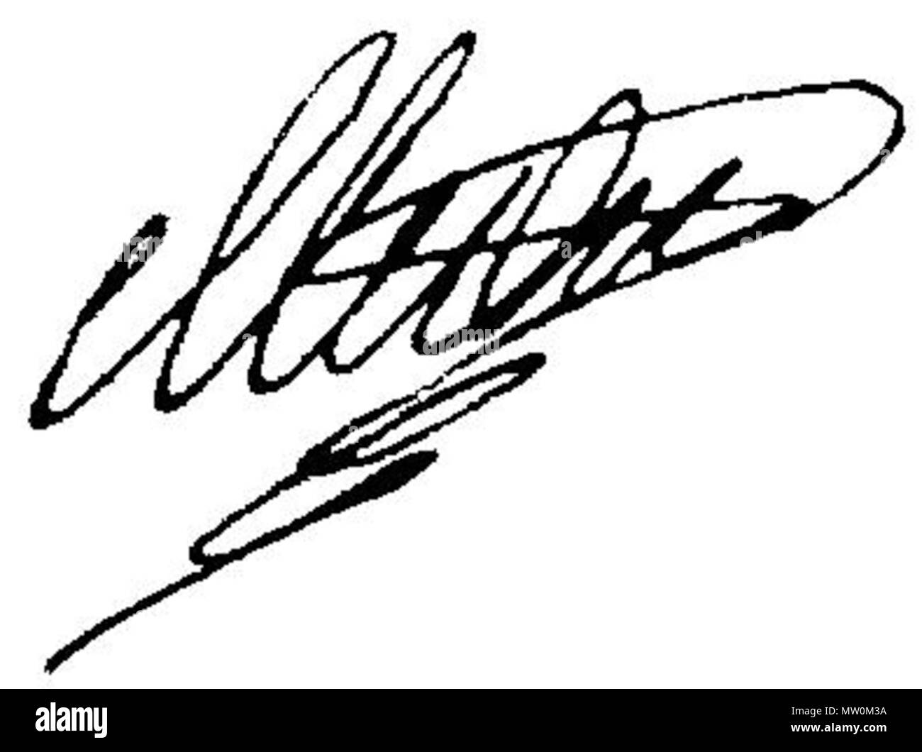 . Inglese: firma della regina del Montenegro Milena Vukotić. Čeština: Podpis černhorské královny Mileny Vukotić. Originariamente nel 1911 / Modifica 26. 3. 2010. Milena Vukotić del Montenegro / proprio lavoro 564 SMilena Foto Stock