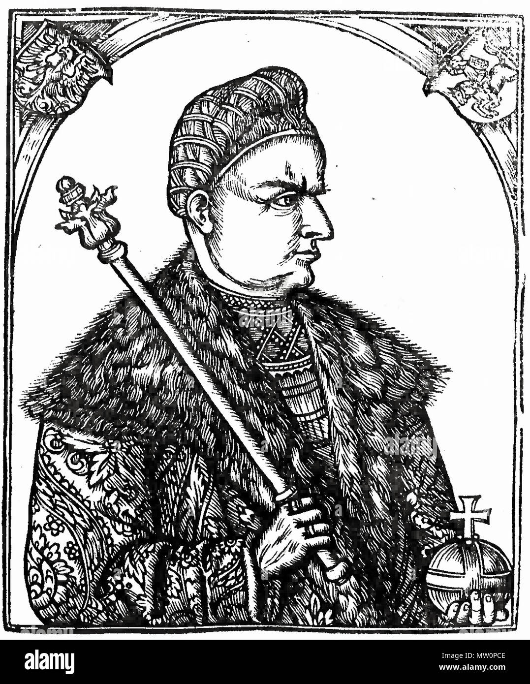 . Polski: Portret Zygmunta ho Starego . 1524. Sconosciuto 498 Portret Zygmunta ho Foto Stock
