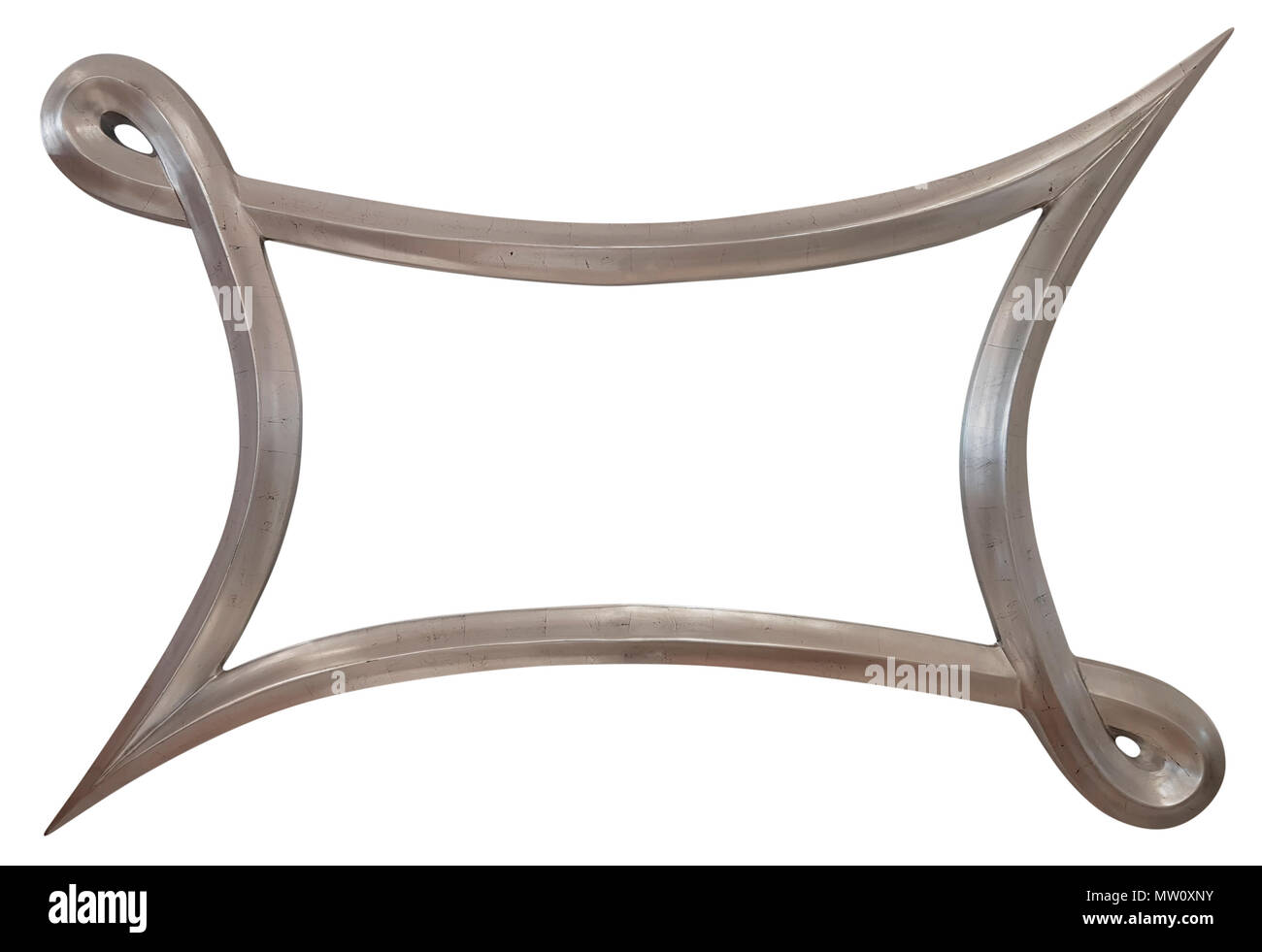 Argento Specchio bagno sfinestratura del telaio Foto Stock