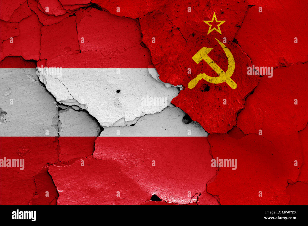 Bandiere di Austria e Unione Sovietica Foto Stock