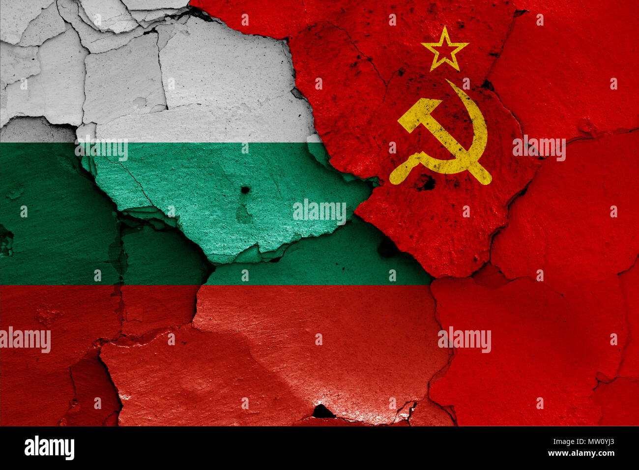 Le bandiere di Bulgaria e Unione Sovietica Foto Stock