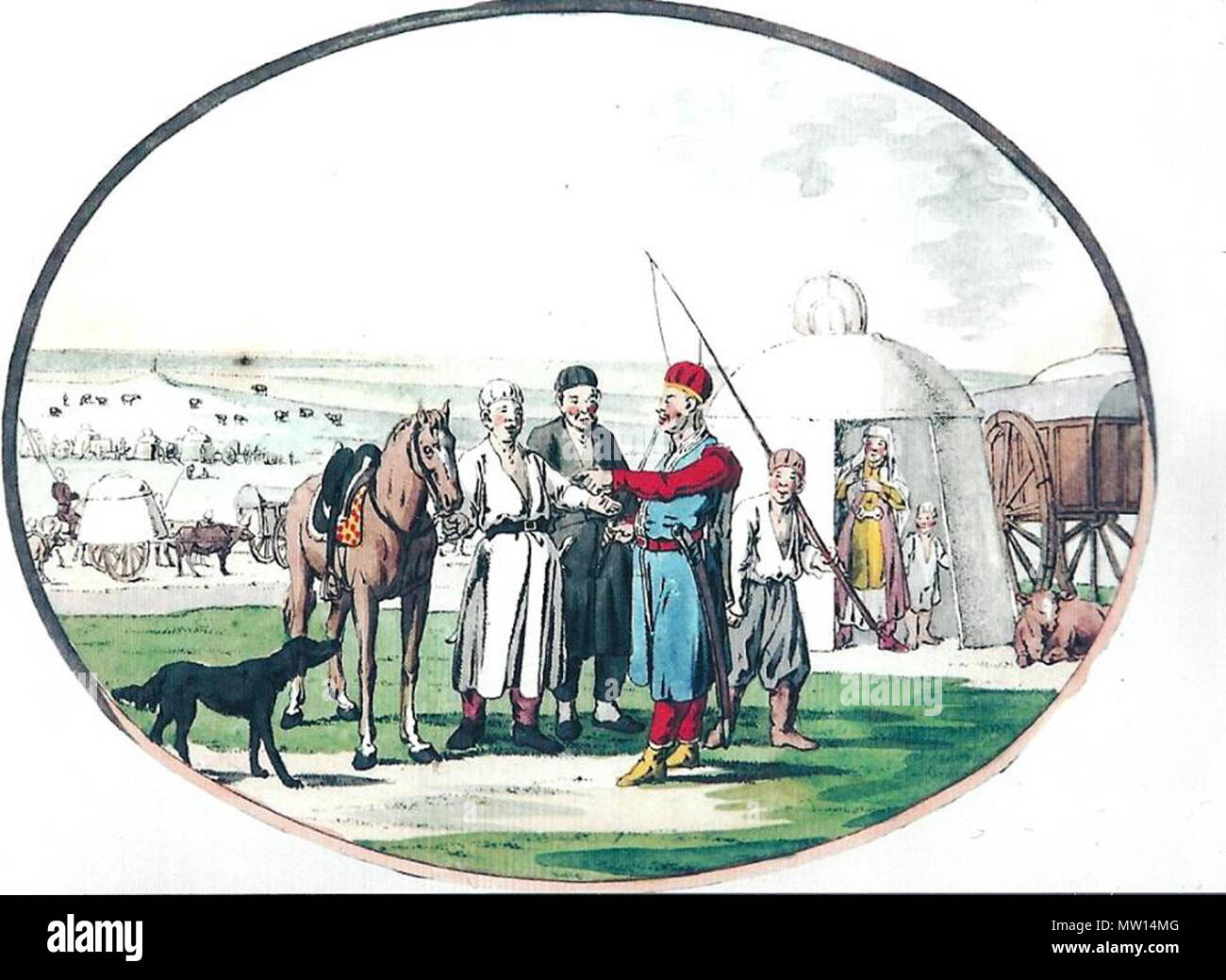 . Русский: Ногайские татары. 1794. Christian Gottfried Heinrich Geißler 448 Tartari Nogai Foto Stock
