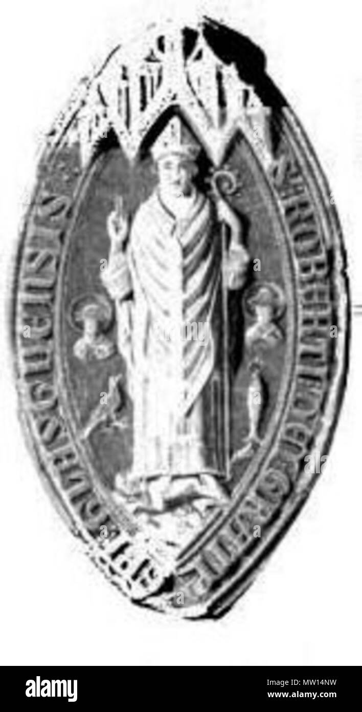. Bracci di Robert Wishart, Vescovo di Glasgow . fine 13 c. (1850). Incisione pubblicato da T. Constable, stampante 524 Robert Wishart guarnizione di tenuta Foto Stock