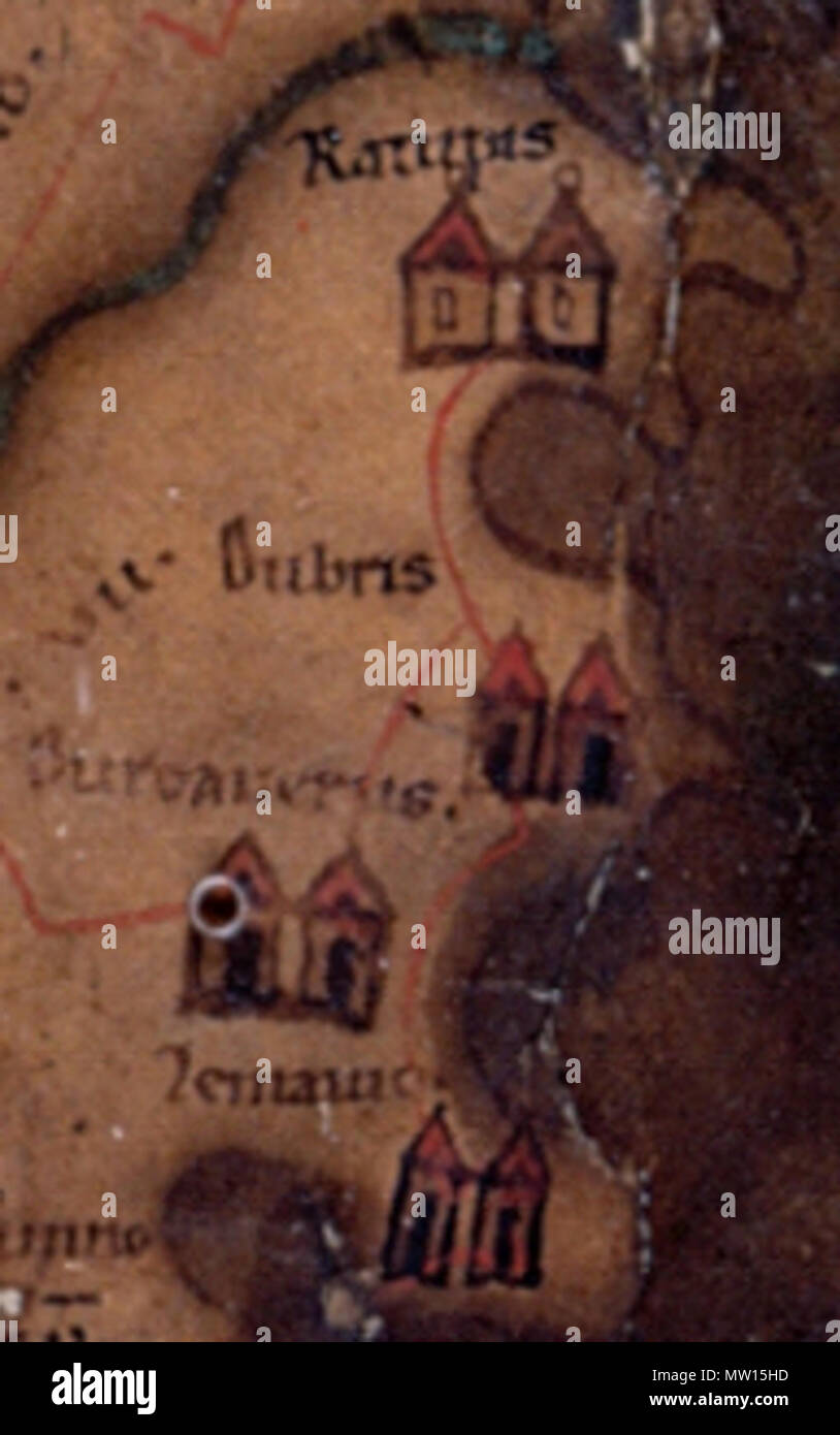 . Inglese: Peutinger mappa mostrando Kent in tarda antichità . 1 gennaio 0001. Sconosciuto 526 Canterbury romano, Richborough, Dover, Lympne Foto Stock
