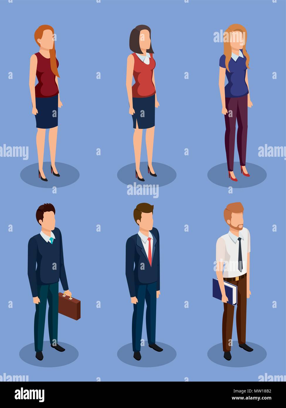 La gente di affari avatar isometrica Illustrazione Vettoriale