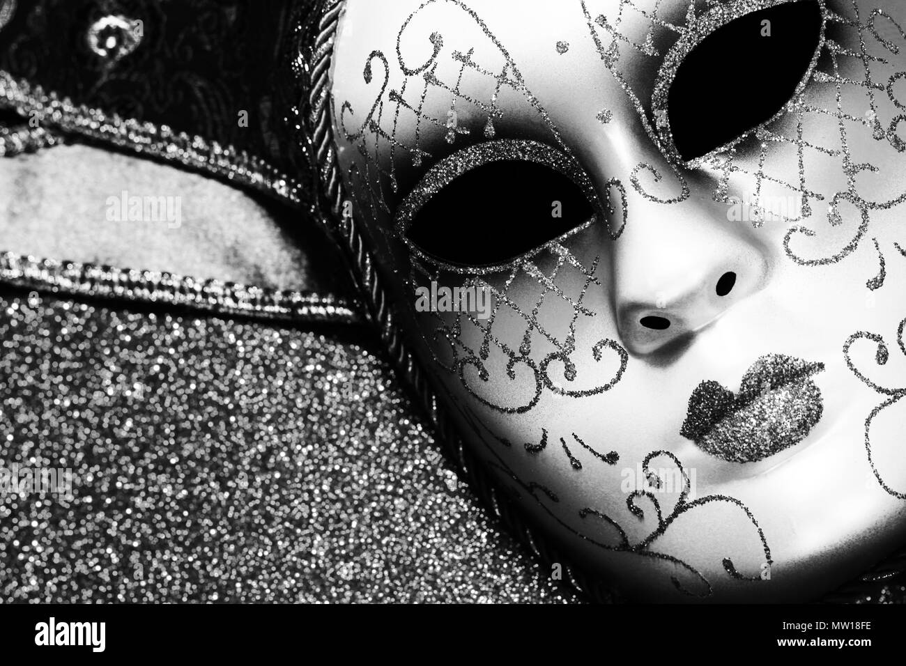 Sfondo per il Mardi Gras o il martedì grasso con masquerade mask Foto Stock