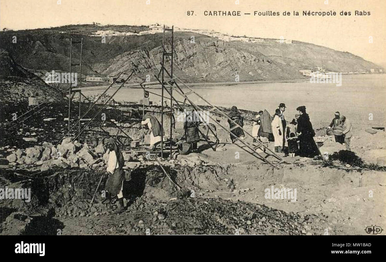 . Français : fouilles de la nécropole des Rabs à Cartagine . 8 ottobre 2015. Inconnu mais debutto 20e siècle 509 Rabs fouilles Foto Stock