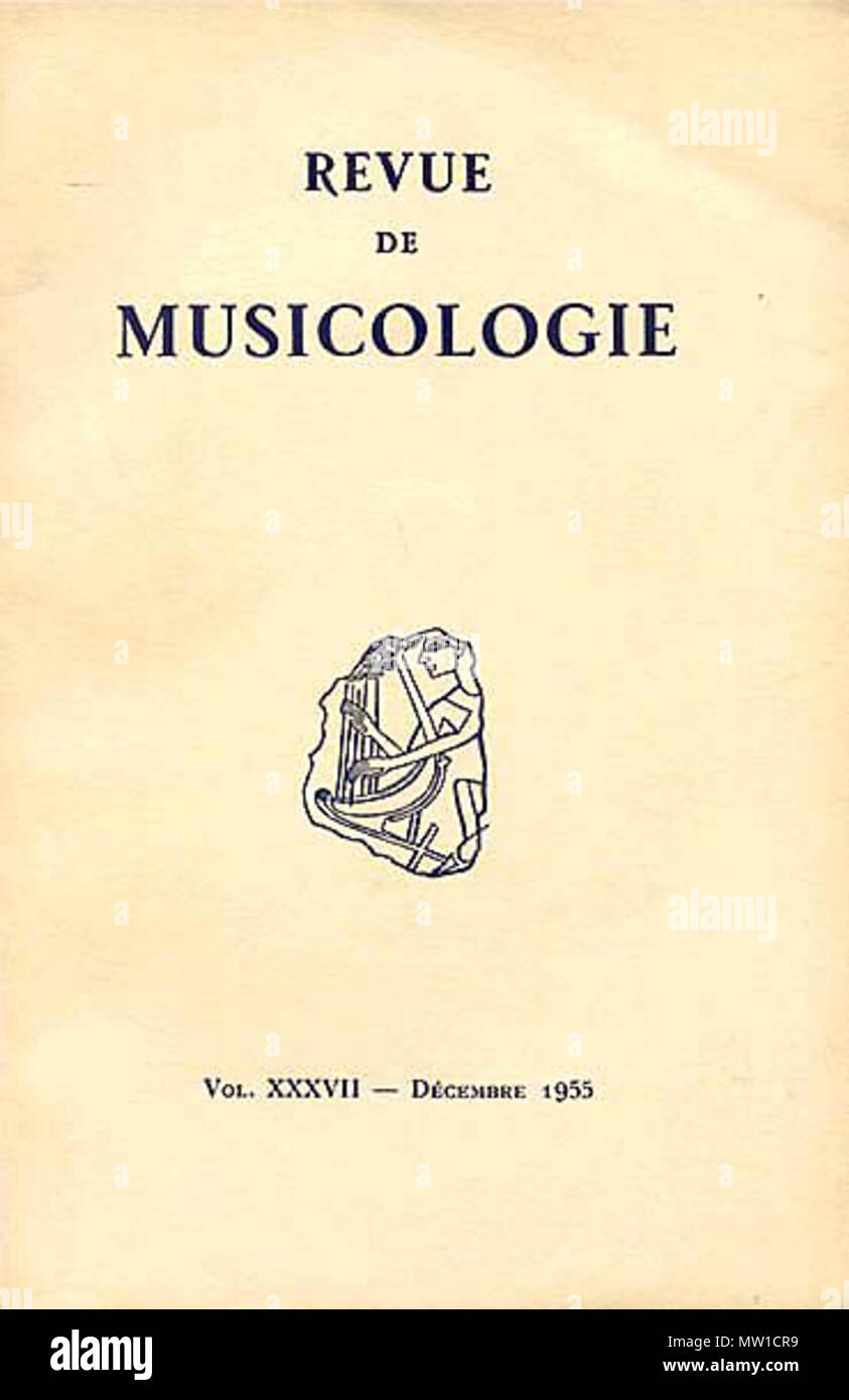 . Français : Titolo della pagina della Revue de musicologie (1954) . Il 25 maggio 2016. La Société française de musicologie 513 RDM 1954 Foto Stock